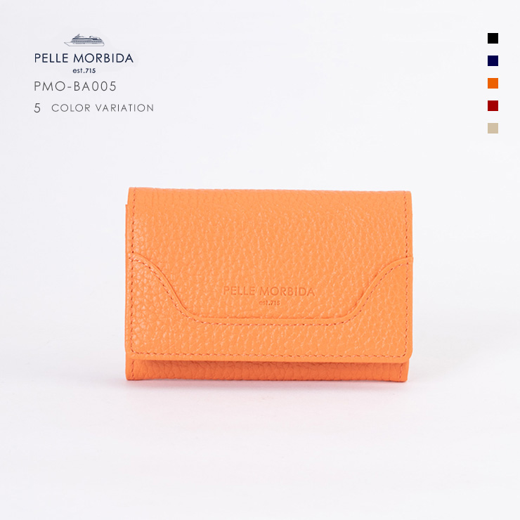 PELLE MORBIDA カードケース 牛革 Cardcase PMO-BA005 オレンジ Orange