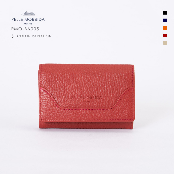 PELLE MORBIDA カードケース 牛革 Cardcase PMO-BA005 レッド Red