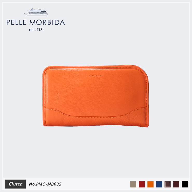 【PELLE MORBIDA|ペッレ モルビダ】クラッチバッグ Maiden Voyage PMO-MB035 Orange
