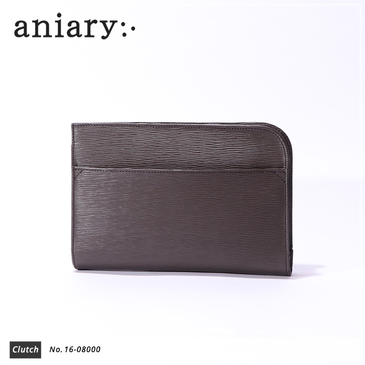 aniary クラッチバッグ Wave Leather 牛革 Clutchbag 16-08000-sbr