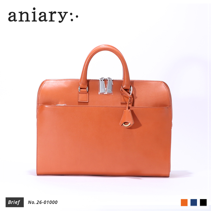 【aniary|アニアリ】ブリーフケース Axis Leather 26-01000 Chrome Orange