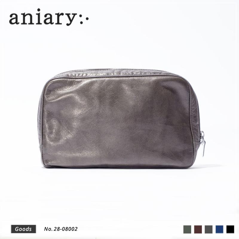 【aniary|アニアリ】クラッチバッグ Reality Leather 28-08002 Chacoal Gray