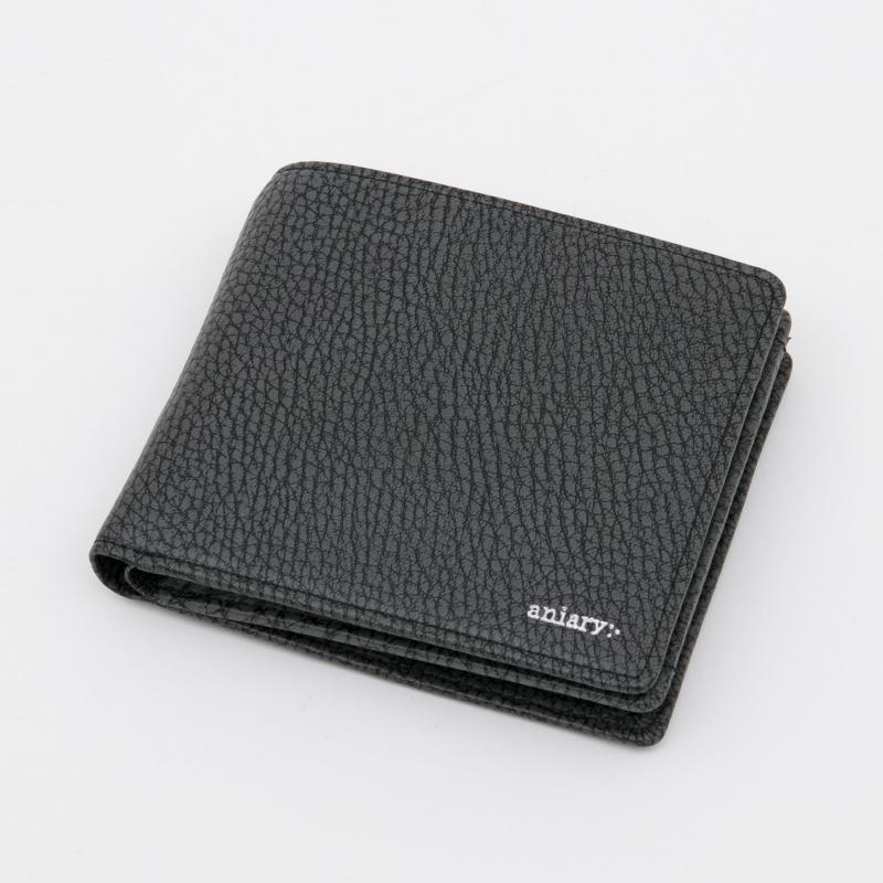aniaryウォレット Grind Leather 牛革 Wallet 15-20000　ブラック　Black