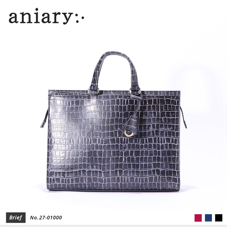 【aniary|アニアリ】ブリーフケース Tint Embossing Leather 27-01000 Navy