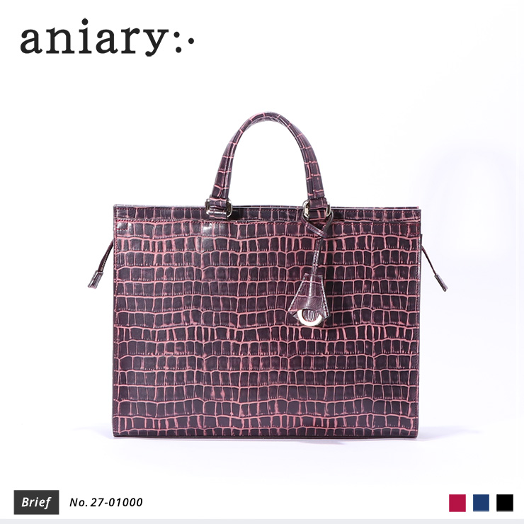 【aniary|アニアリ】ブリーフケース Tint Embossing Leather 27-01000 Bordeaux