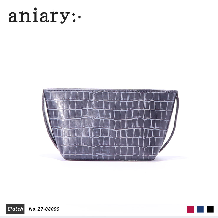 【aniary|アニアリ】クラッチバッグ Tint Embossing Leather 27-08000 Navy