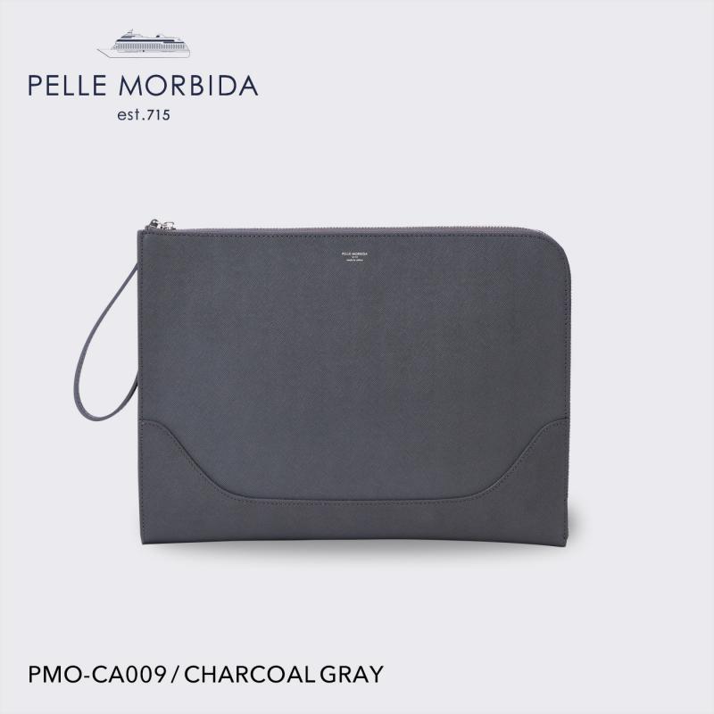 PELLE MORBIDA クラッチバッグ pmo-ca009 チャコールグレー