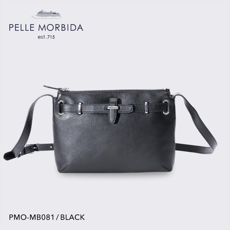 【正規取扱店】【PELLE MORBIDA ペッレモルビダ】メイデンヴォヤージュ 牛革 本革 レザー ショルダーバッグ メンズ【プレゼント ギフト】日本製 PMO-MB081 ブラック