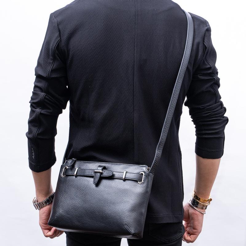 【正規取扱店】【PELLE MORBIDA ペッレモルビダ】メイデンヴォヤージュ 牛革 本革 レザー ショルダーバッグ メンズ【プレゼント ギフト】日本製 PMO-MB081 チャコールグレー