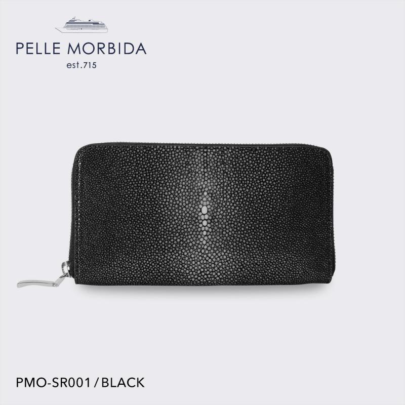 【正規取扱店】【PELLE MORBIDA ペッレモルビダ】バルカ エイ革 牛革 レザー ウォレット メンズ【プレゼント ギフト】日本製 PMO-SR001 ブラック