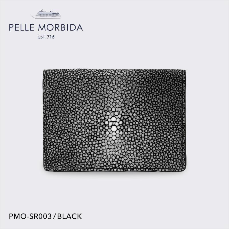 【正規取扱店】【PELLE MORBIDA ペッレモルビダ】バルカ エイ革 牛革 レザー カードケース メンズ【プレゼント ギフト】日本製 PMO-SR003 ブラック