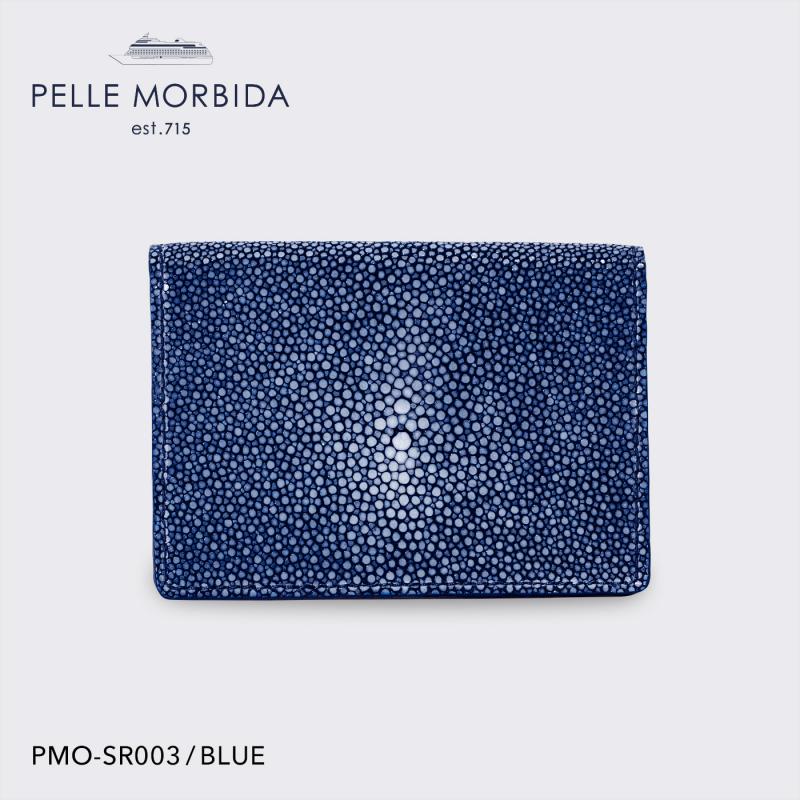 【正規取扱店】【PELLE MORBIDA ペッレモルビダ】バルカ エイ革 牛革 レザー カードケース メンズ【プレゼント ギフト】日本製 PMO-SR003 ブルー