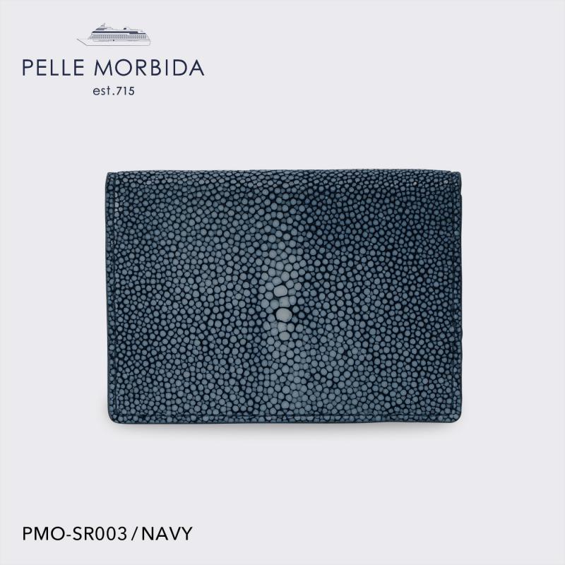 【正規取扱店】【PELLE MORBIDA ペッレモルビダ】バルカ エイ革 牛革 レザー カードケース メンズ【プレゼント ギフト】日本製 PMO-SR003 ネイビー