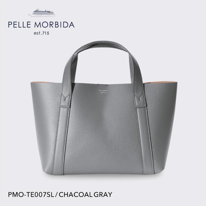 【正規取扱店】【PELLE MORBIDA ペッレモルビダ】テーラマリーナ 型押しレザー トート メンズ 【プレゼント ギフト】日本製 PMO-TE007SL チャコールグレー