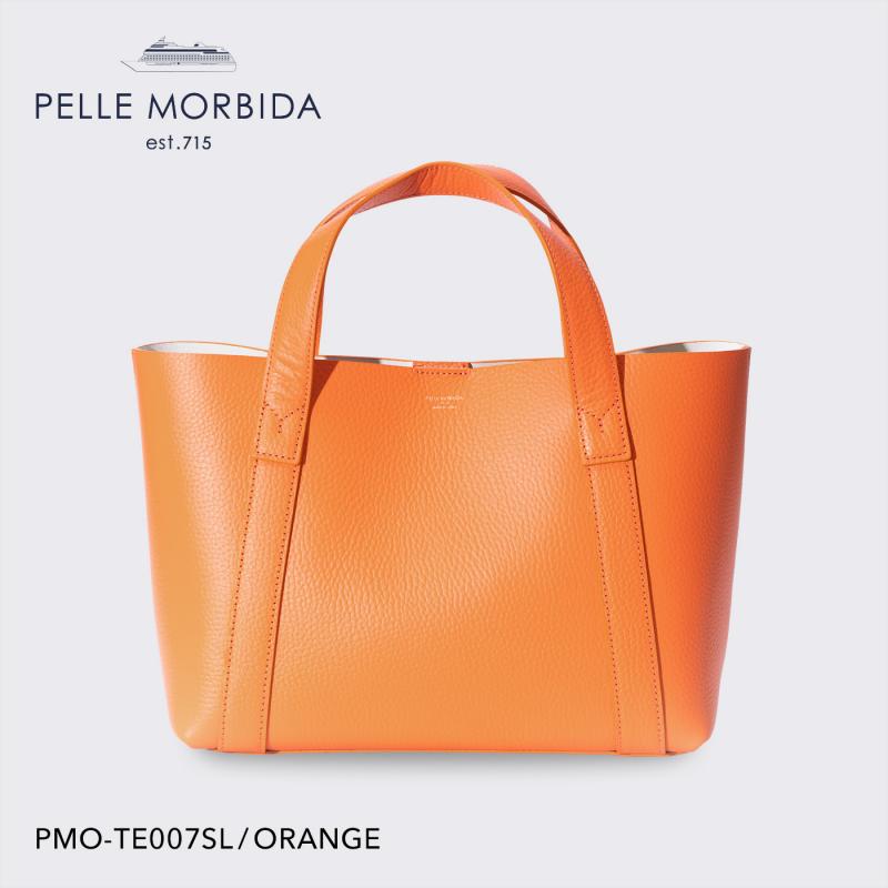 【正規取扱店】【PELLE MORBIDA ペッレモルビダ】テーラマリーナ 型押しレザー トート メンズ 【プレゼント ギフト】日本製 PMO-TE007SL オレンジ