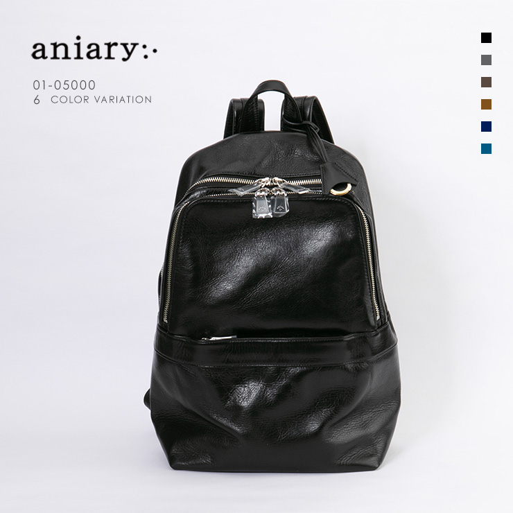 aniary リュックサック Antique Leather 牛革 Backpack 01-05000-bk