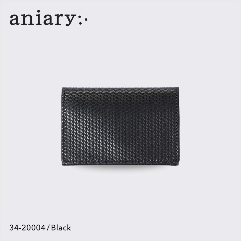 【aniary|アニアリ】カードケース 名刺入れ ジー-フィルム レザー 34-20004 ブラック