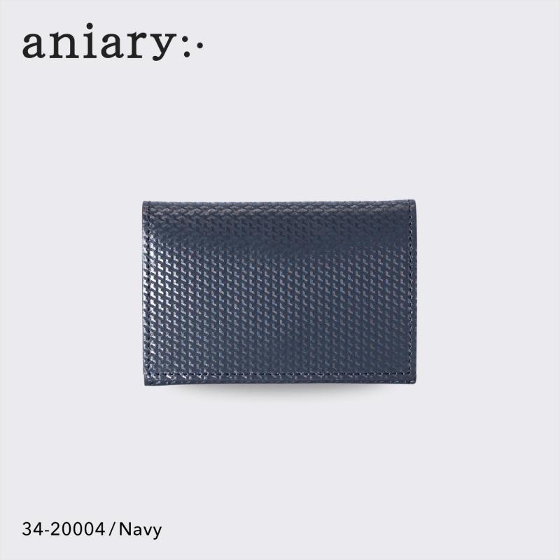【aniary|アニアリ】カードケース 名刺入れ ジー-フィルム レザー 34-20004 ネイビー