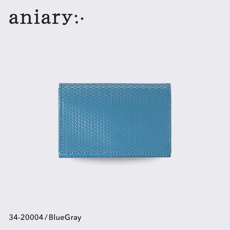 【aniary|アニアリ】カードケース 名刺入れ ジー-フィルム レザー 34-20004 ブルーグレー
