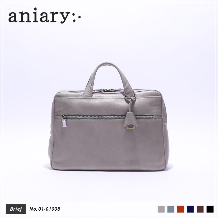【aniary|アニアリ】ブリーフケース Antique Leather 01-01008 Light Gray