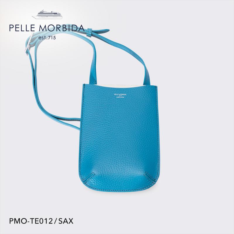 【正規取扱店】【PELLE MORBIDA ペッレモルビダ】テーラマリーナ 牛革 本革 レザー スマホショルダー【プレゼント ギフト】日本製 PMO-TE012_sax