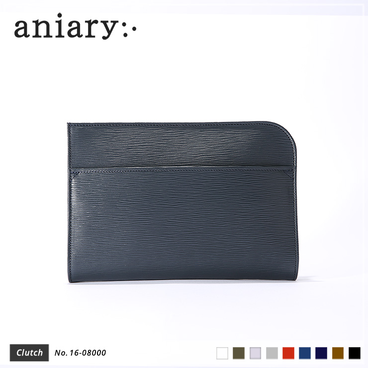 aniary クラッチバッグ Wave Leather 牛革 Clutchbag 16-08000-dbl