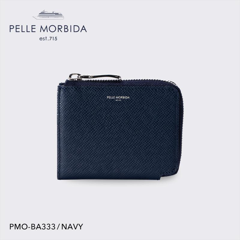 【正規取扱店】【PELLE MORBIDA ペッレモルビダ】バルカ 牛革 本革 レザー ウォレット メンズ【プレゼント ギフト】日本製 PMO-BA333_nv