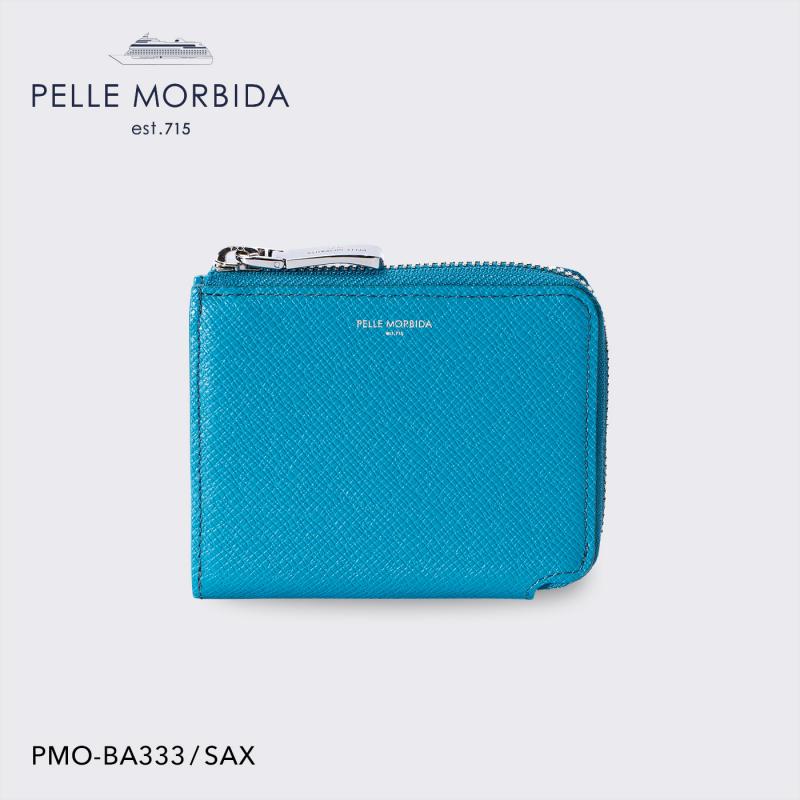 【正規取扱店】【PELLE MORBIDA ペッレモルビダ】バルカ 牛革 本革 レザー ウォレット メンズ【プレゼント ギフト】日本製 PMO-BA333_sax
