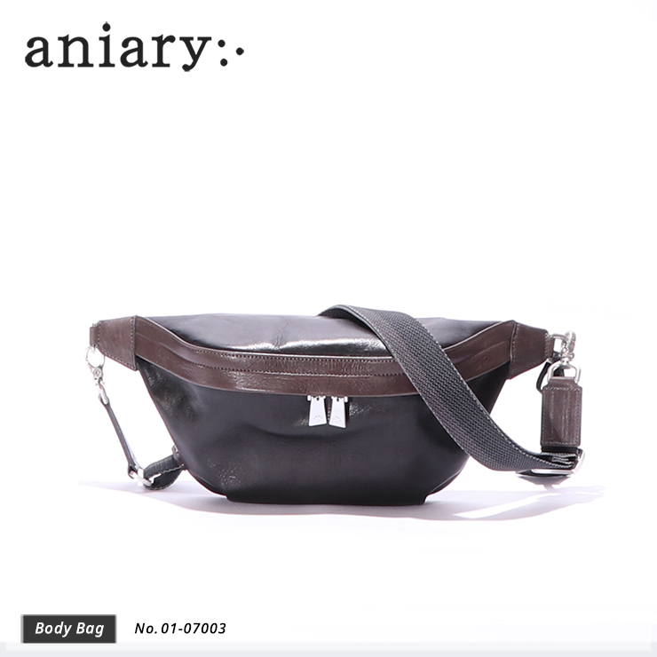 【aniary|アニアリ】ボディバッグ Antique Leather 01-07003 BlackGray