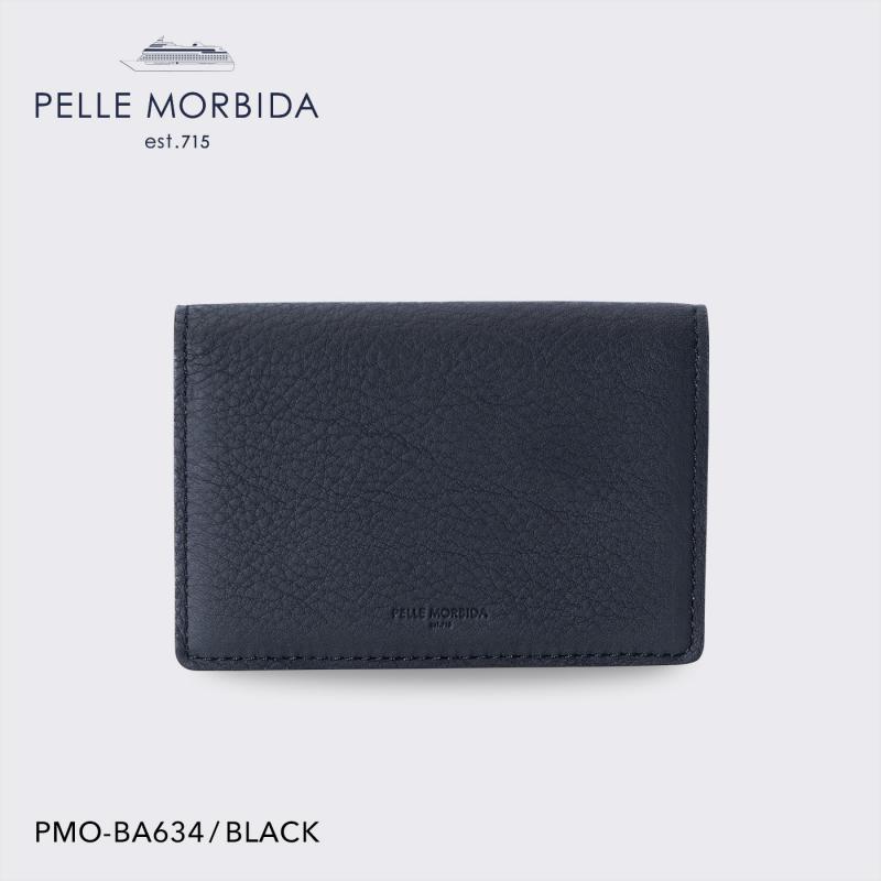 【正規取扱店】【PELLE MORBIDA ペッレモルビダ】バルカ 牛革 本革 レザー カード入れ メンズ【プレゼント ギフト】日本製 PMO-BA634 ブラック