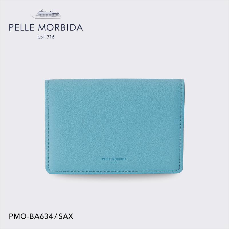 【正規取扱店】【PELLE MORBIDA ペッレモルビダ】バルカ 牛革 本革 レザー カード入れ メンズ【プレゼント ギフト】日本製 PMO-BA634 サックス