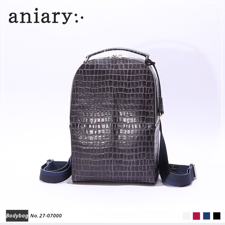 【aniary|アニアリ】ボディバッグ Tint Embossing Leather 27-07000 Navy