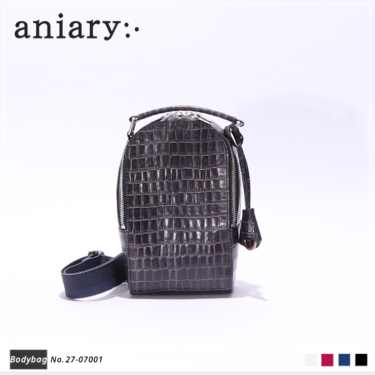 【aniary|アニアリ】ボディバッグ Tint Embossing Leather 27-07001 Navy