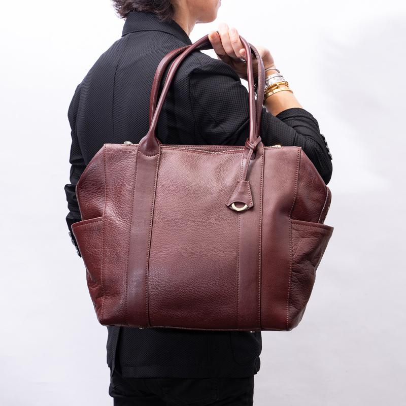 aniary トートバッグ Shrink leather 牛革 Totebag 07-02006-bk