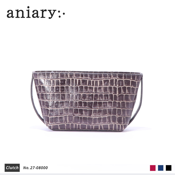 【aniary|アニアリ】クラッチバッグ Tint Embossing Leather 27-08000PBK
