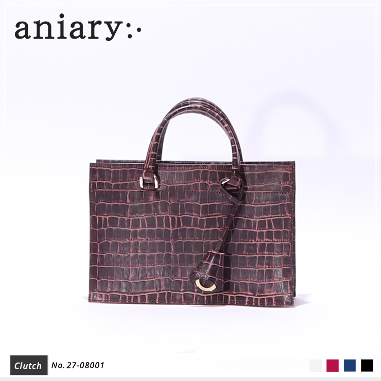 【aniary|アニアリ】クラッチバッグ Tint Embossing Leather 27-08001 Bordeaux