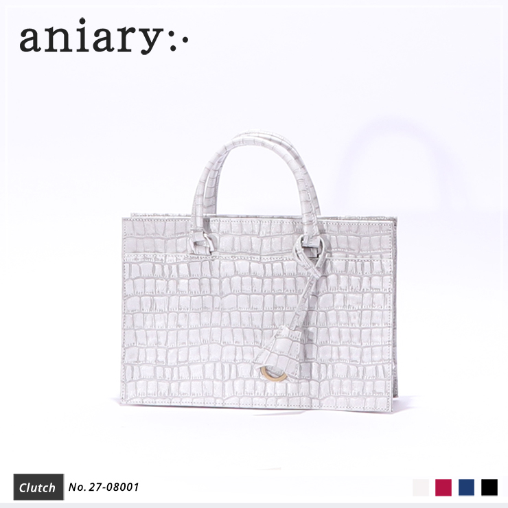 【aniary|アニアリ】クラッチバッグ Tint Embossing Leather 27-08001 White