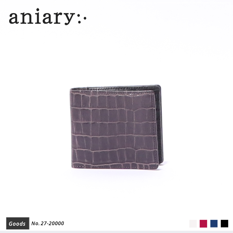 【aniary|アニアリ】ウォレット Tint Embossing Leather 27-20000 Pale Black