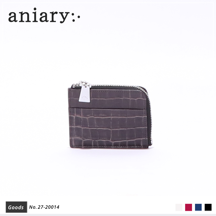 【aniary|アニアリ】コインケース Tint Embossing Leather 27-20014 Pale Black