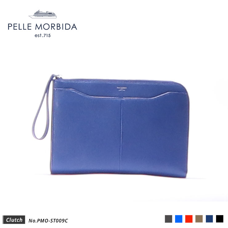 【PELLE MORBIDA|ペッレ モルビダ】クラッチバッグ Colore PMO-ST009C Blue