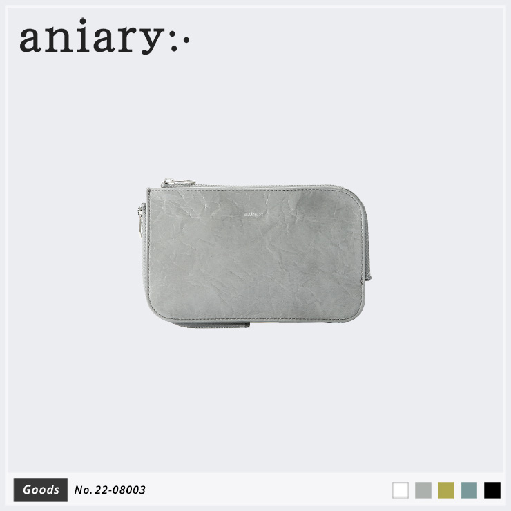 【aniary|アニアリ】マルチケース Rughe Leather 22-08003 Gray