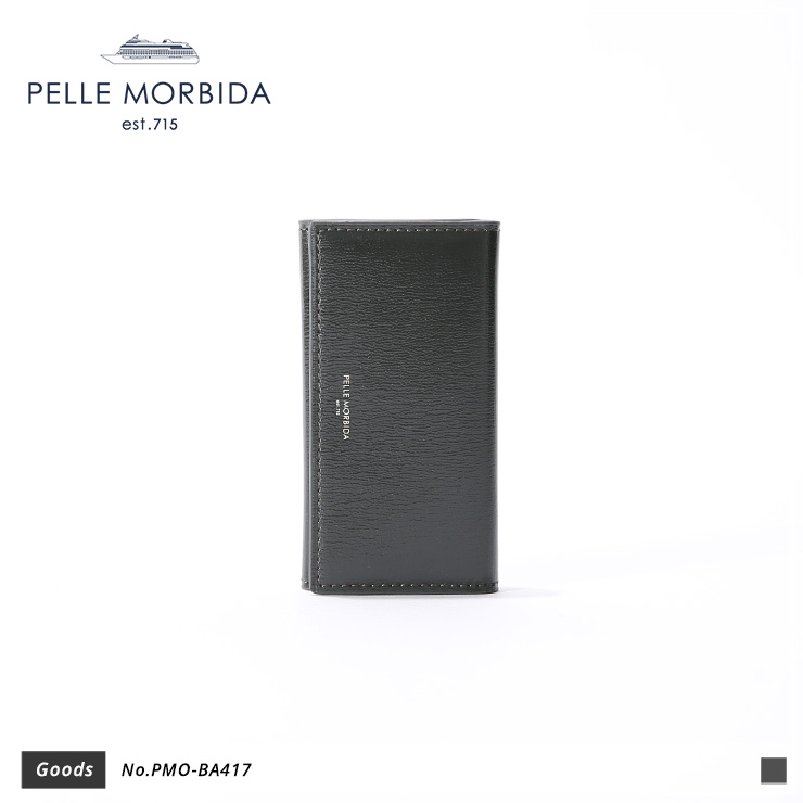 【PELLE MORBIDA|ペッレ モルビダ】キーケース Barca PMO-BA417 Charcoal Gray