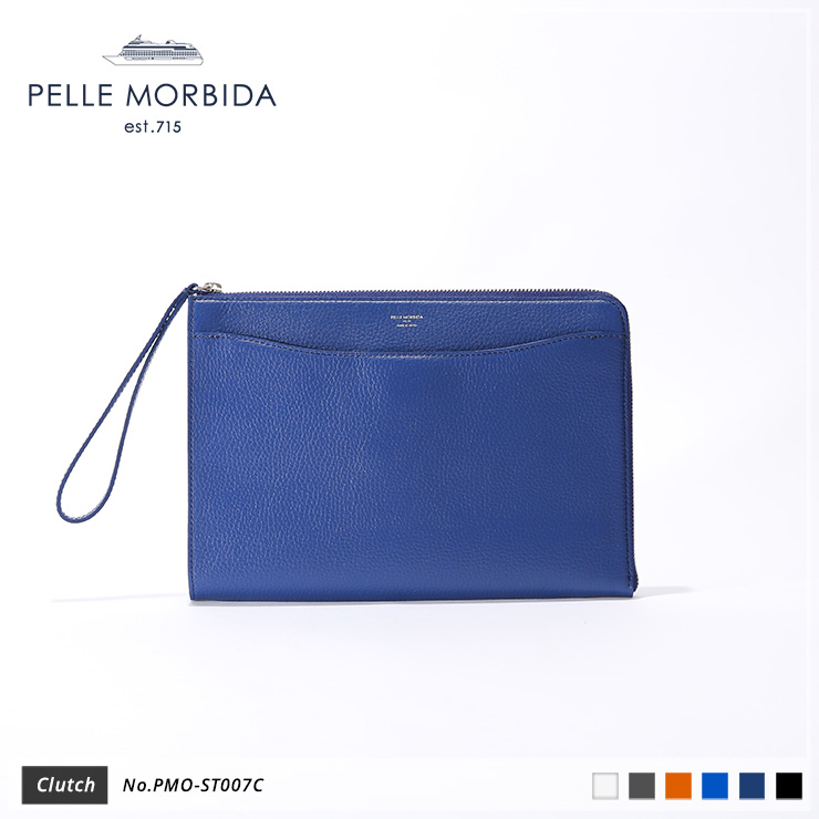 【PELLE MORBIDA|ペッレ モルビダ】クラッチバッグ Colore PMO-ST007C Blue