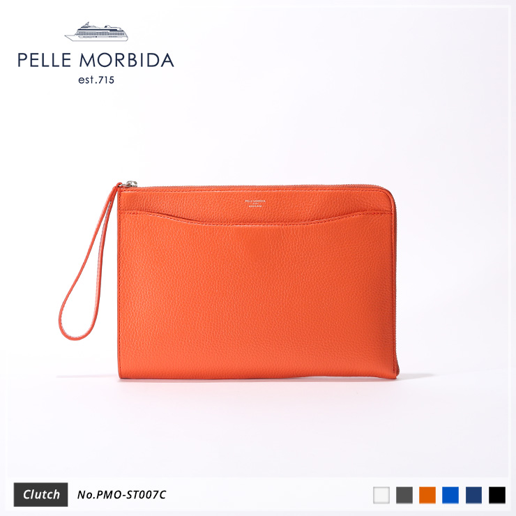 【PELLE MORBIDA|ペッレ モルビダ】クラッチバッグ Colore PMO-ST007C Orange