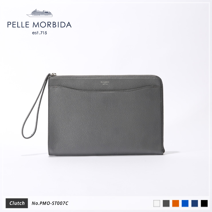 【PELLE MORBIDA|ペッレ モルビダ】クラッチバッグ Colore PMO-ST007C Charcoal Gray