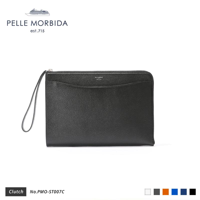 【PELLE MORBIDA|ペッレ モルビダ】クラッチバッグ Colore PMO-ST007C Black
