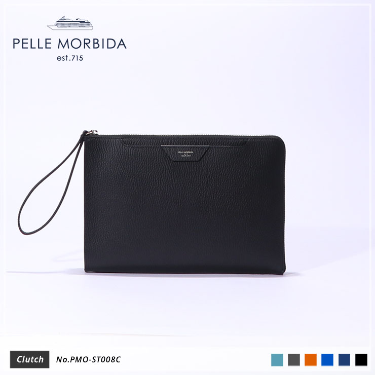 【PELLE MORBIDA|ペッレ モルビダ】クラッチバッグ Colore PMO-ST008C Black