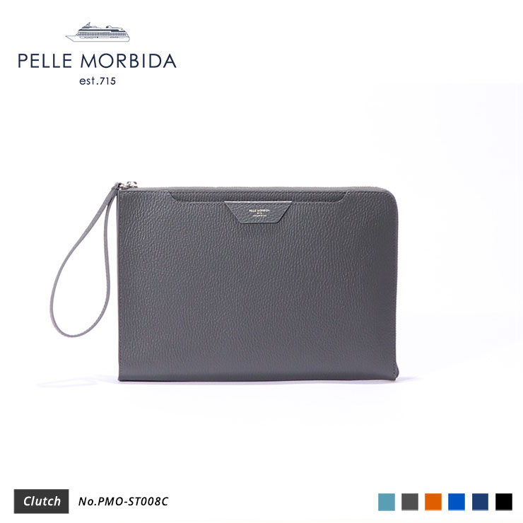 【PELLE MORBIDA|ペッレ モルビダ】クラッチバッグ Colore PMO-ST008C Charcoal Gray